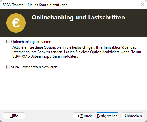 Kontoassistent Schritt 3