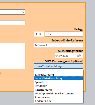 Hinweise zu SEPA-Purpose-Codes