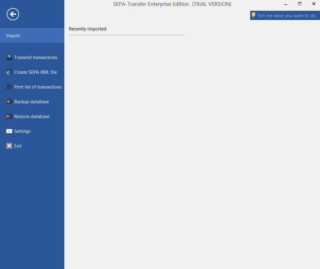 File ribbon with database backup and restore options