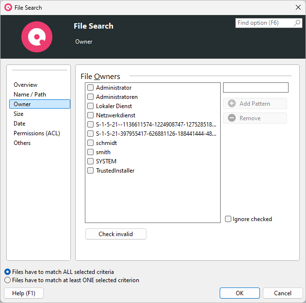 File Search Owner