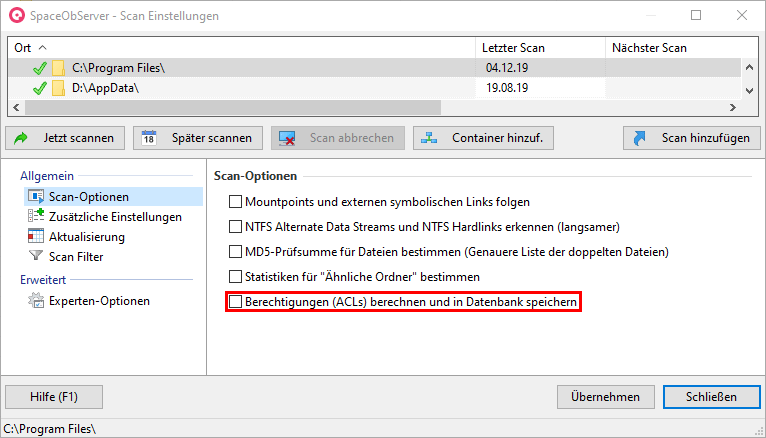 SpaceObServer-WebAccess-Directory-Tree-Acl-Deactivated