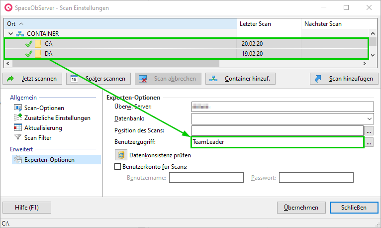 SpaceObServer-WebAccess-Permissions-Container-And-Scans