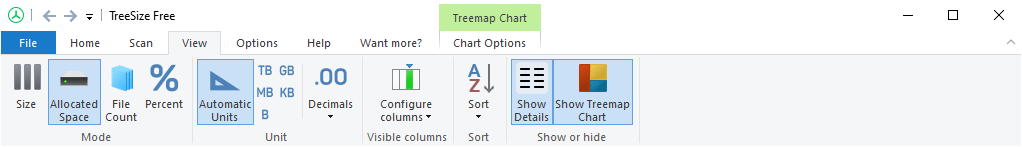 TreeSizeFree-Classic-Ribbon-View
